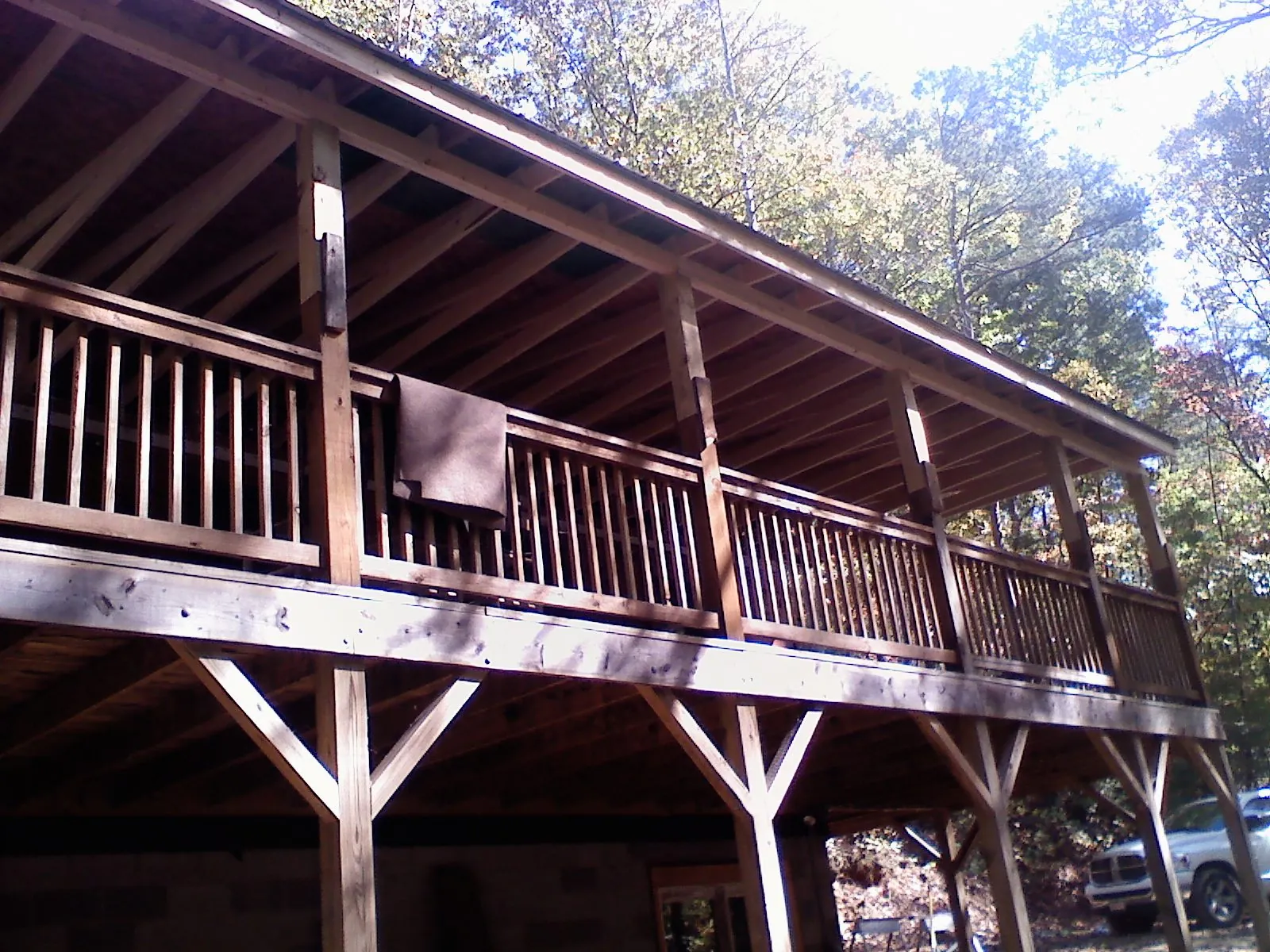 Timber framing under a new elevated porch and deck — Roof Leak Repair in Rocky Hill by Roofing Brothers